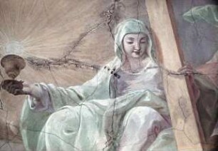 Verherrlichung der heiligen Maria Magdalena, umgeben von den drei theologischen Tugenden