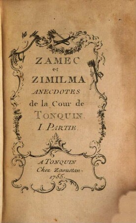 Zamec et Zimilma : Anecdotes de la Cour de Tonquin. 1