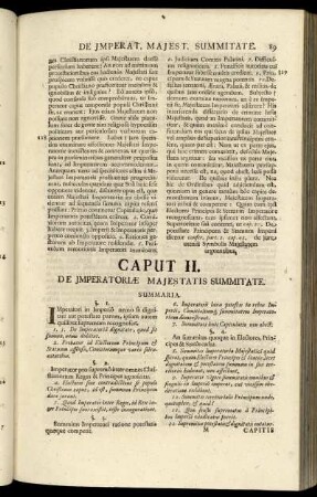 Caput II. De Imperatoriæ Majestatis Summitate.