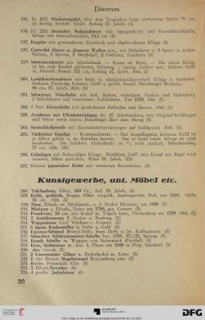 Kunstgewerbe, ant. Möbel etc. (Nr. 208-315)