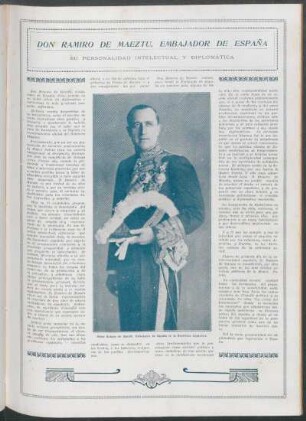 Don Ramiro de Maeztu, Embajador de España : Su personalidad intelectual y diplomática
