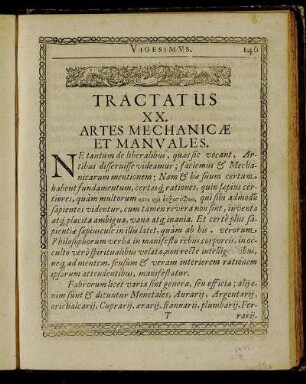 Tractatus XX. Artes Mechanicae Et Manuales