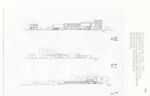 Staatliche Werkkunstschule, Berlin-Charlottenburg (Diplomarbeit bei Bernhard Hermkes): Ansichten von Süden, Norden und Westen