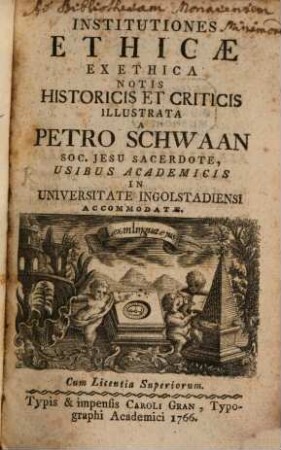 Institutiones Ethicæ : Ex Ethica Notis Historicis Et Criticis Illustrata