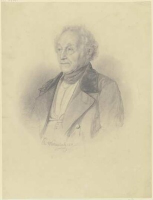Brustbild des Abgeordneten zur deutschen Nationalversammlung, Johann Adam von Itzstein, nach dem Original gezeichnet