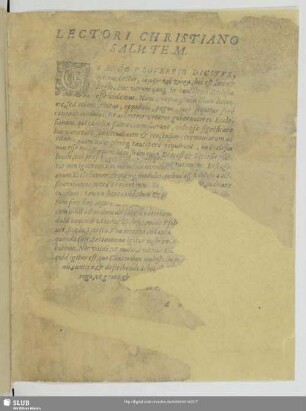 Lectori Christiano salutem