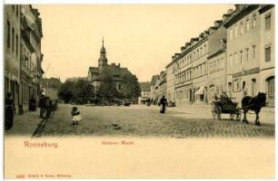 Ronneburg. Unterer Markt mit Pferdewagen