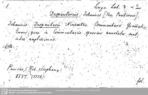 Lingua Latina; Linguae Aricae: Lingua Latina; Linguae Aricae