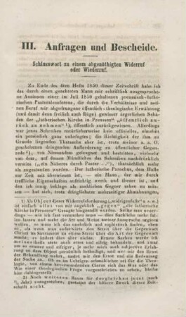 397-406 Schlusswort zu einem abgenöthigten Widerruf oder Wiederruf