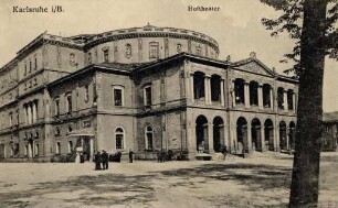 Postkartenalbum mit Motiven von Karlsruhe. "Karlsruhe in Baden. Hoftheater"