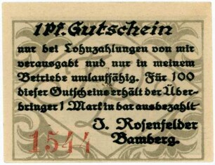 Geldschein / Notgeld, Pfennig, 1920?