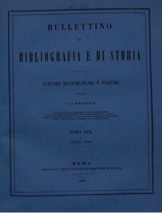 Tomo XIX. Aprile 1886.