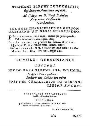 Stephani Berney Lugdunensis [...]