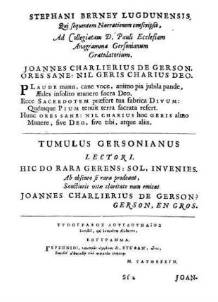 Stephani Berney Lugdunensis [...]