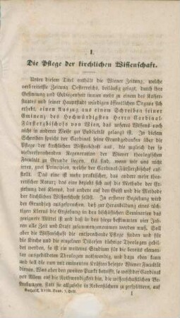 1-14 Die Pflege der kirchlichen Wissenschaft
