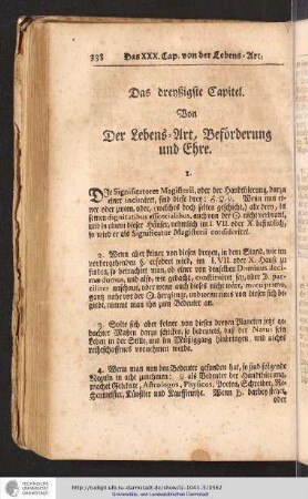 Von der Lebens-Art, Beförderung und Ehre