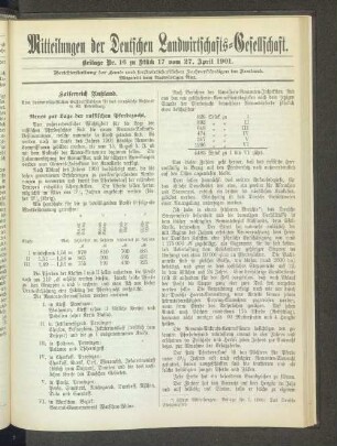 Beilage Nr. 16 zu Stück 17 vom 27. April 1901.