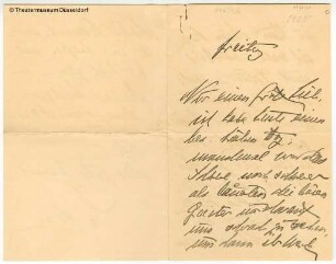 Brief von Louise Dumont an Gustav Lindemann