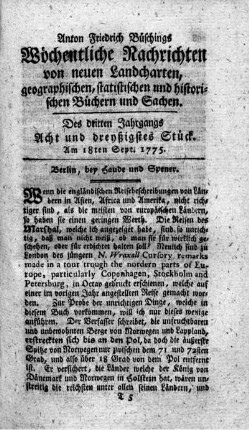 Acht und dreyßigstes Stück