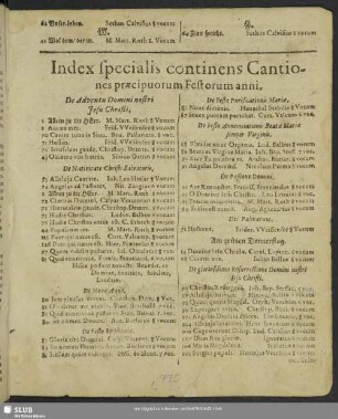 Index specialis ... festorum anni