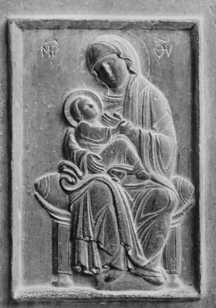 Bronzetür mit Heiligen und der Passion Christi: Madonna