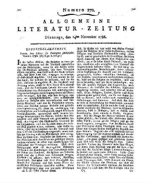 [Schultze, J. D.]: Copien für meine Freunde so gut als Manuscript. Hamburg: Matthießen 1785