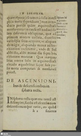 De Ascensionibus & descensionibus in sphaera recta