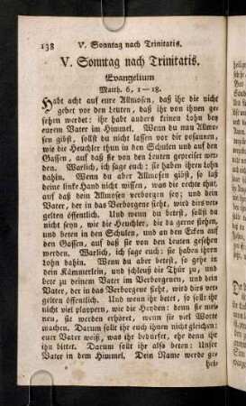 138-154, V. Sonntag nach Trinitatis. Evangelium. Matth. 6, 1-18.