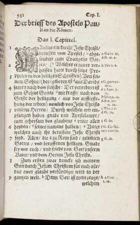 Der brieff des Apostels Pauli an die Römer.