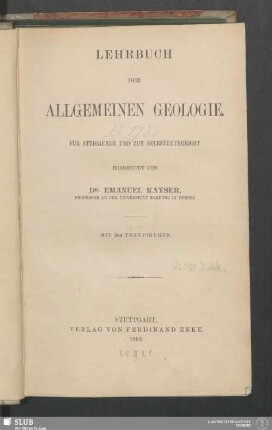 1: Lehrbuch der allgemeinen Geologie