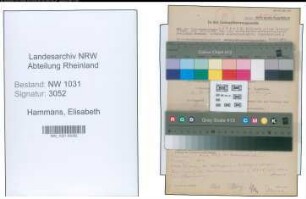 Entnazifizierung Elisabeth Hammans , geb. 22.02.1901 ()