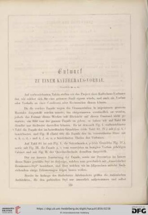 Entwurf zu einem Kaffeehaus-Vorbau