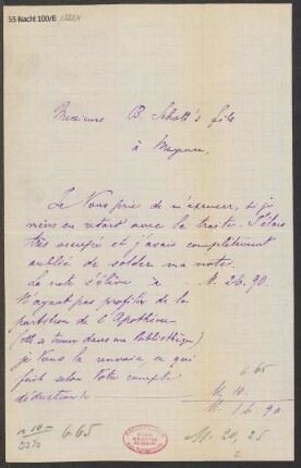 Brief an B. Schott's Söhne : 09.04.1895