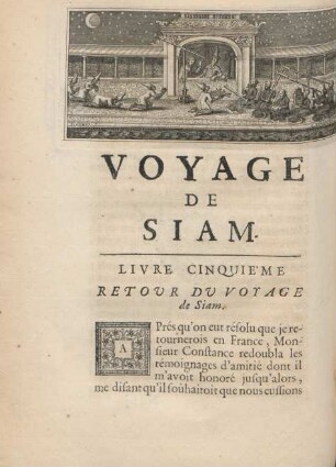 Livre cinquie'me. Retour du voyage de Siam