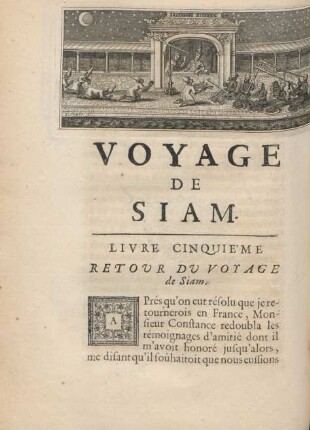 Livre cinquie'me. Retour du voyage de Siam