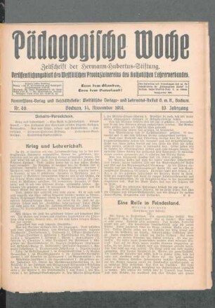 Krieg und Lehrerschaft