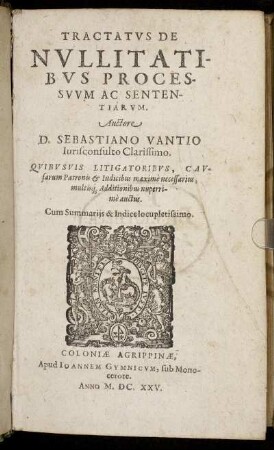 Tractatus De Nullitatibus Processuum Ac Sententiarum