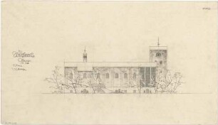 Gsaenger, Gustav; München, Sendlinger Tor Platz; Ev. Kirche St. Matthäus - Wettbewerbsplan, Ostseite (Ansicht)