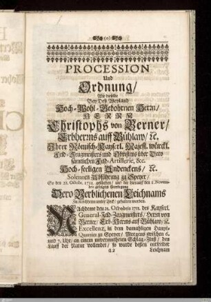 Procession und Ordnung