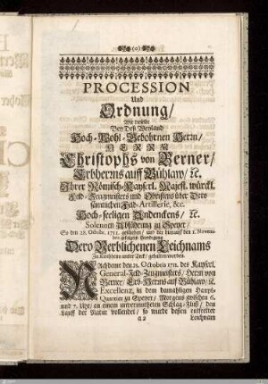 Procession und Ordnung