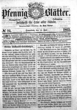 No. 24, Sonnabend, den 14. Juni