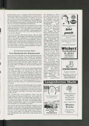 Vom Handwerk der Schuhmacher