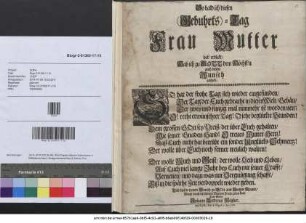 So bald ich diesen (Gebuhrts)-Tag Frau Mutter hab' erblickt, Hab ich zu Gott dem Höchst'n auch diesen Wunsch geschickt