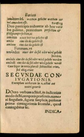 Secundae Coniugationis.