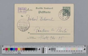Postkarte an Richard Dehmel
