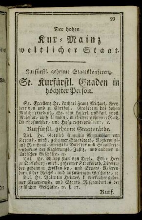 Der hohen Kur-Mainz weltlicher Staat.