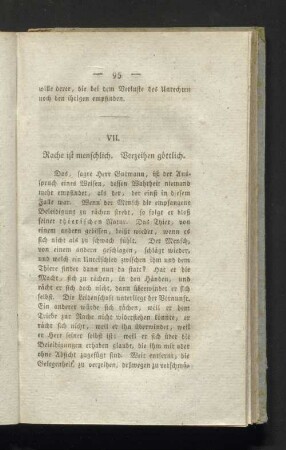 VII. Rache ist menschlich. Verzeihen göttlich.
