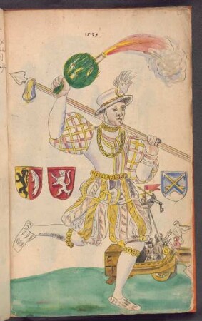 Schembartläufer mit Wappen und Hölle (Verspottung Andreas Osianders), 1539