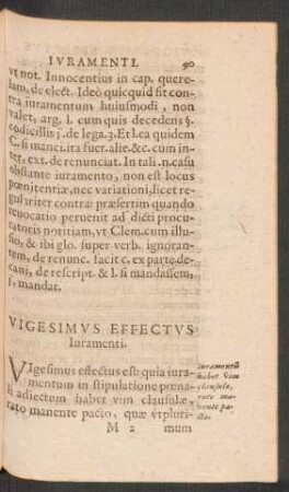Vigesimus Effectus Iuramenti.