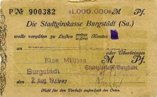 Gutschein - 1 Mill. Mark
